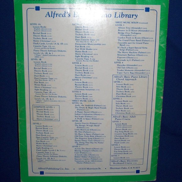 Alfred's Basic Piano Library 1986 Music Lesson Book Duet Book Level 1B - Picture 2 of 2